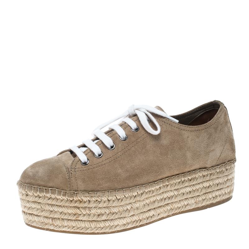 MIU 26 Casual Sneaker Beige Fabric Suede 631630