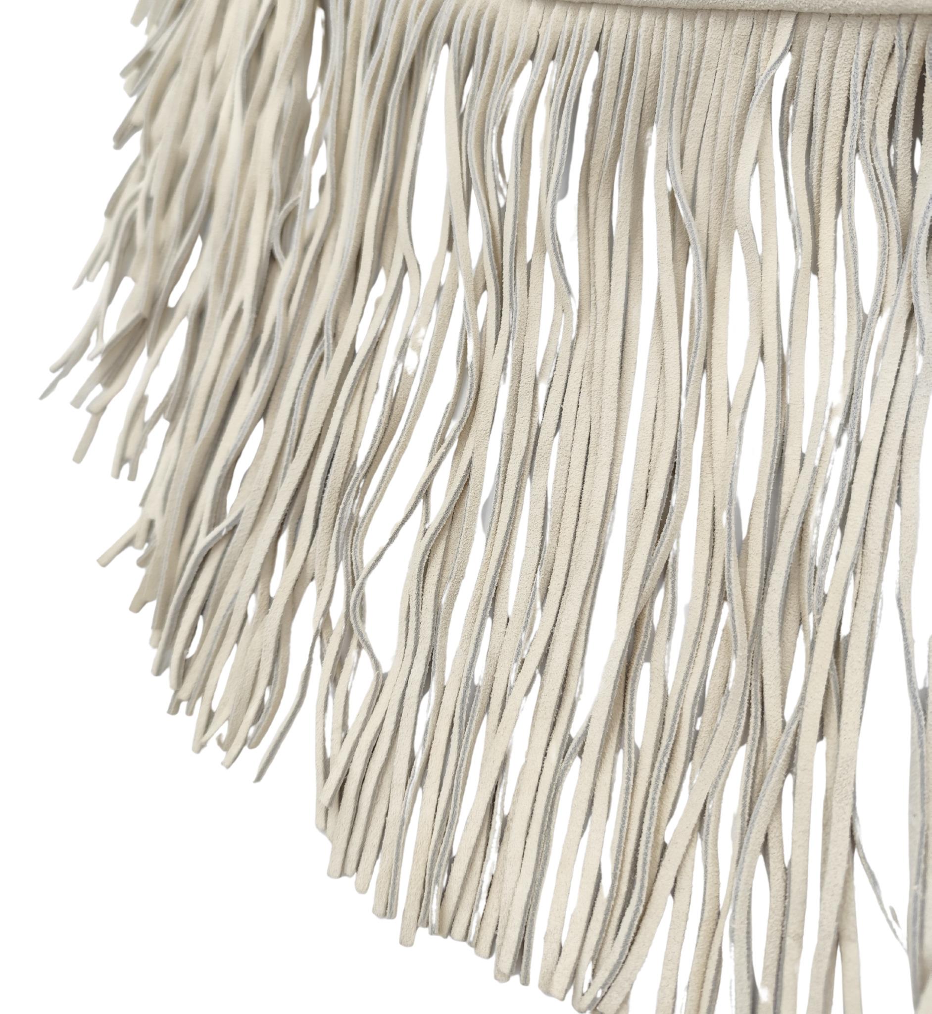 Miu Miu beige suede half moon fringe shoulder bag For Sale 3