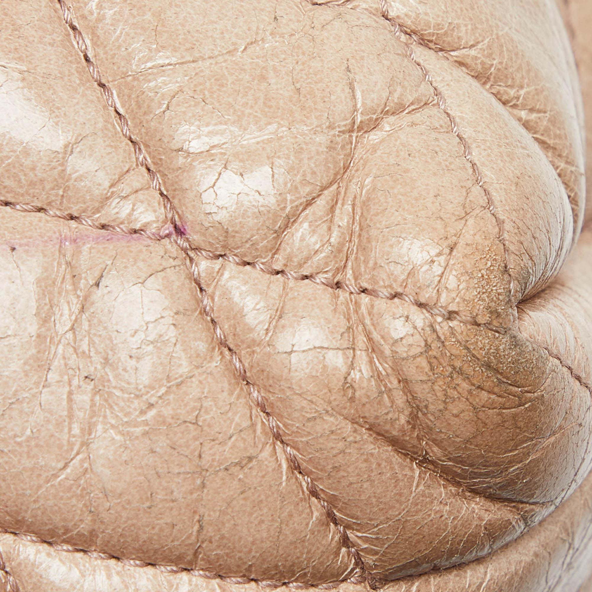 Miu Miu Bolso Bucket con Cordón de Piel Vitello Brillante Beige 6