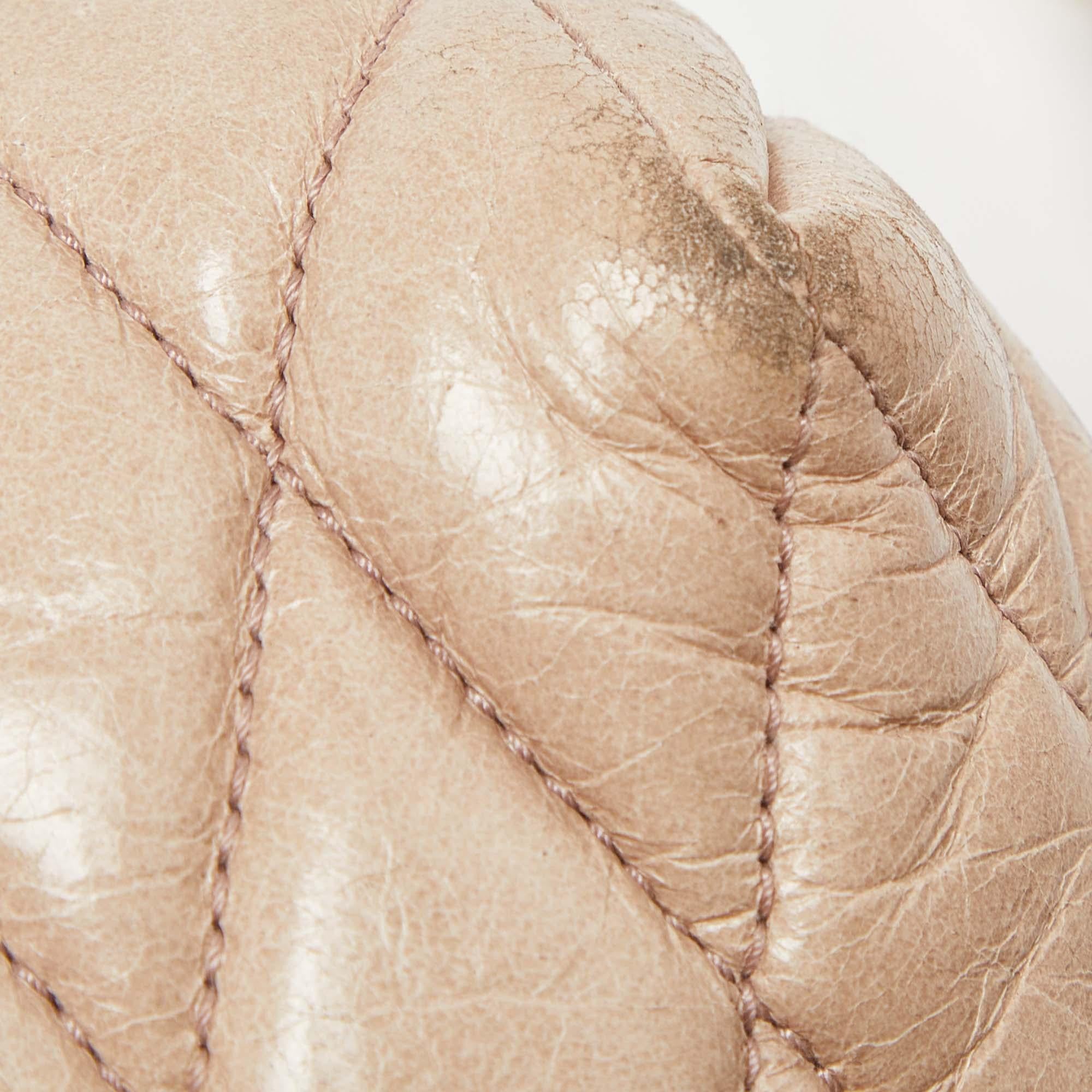 Miu Miu Bolso Bucket con Cordón de Piel Vitello Brillante Beige 5