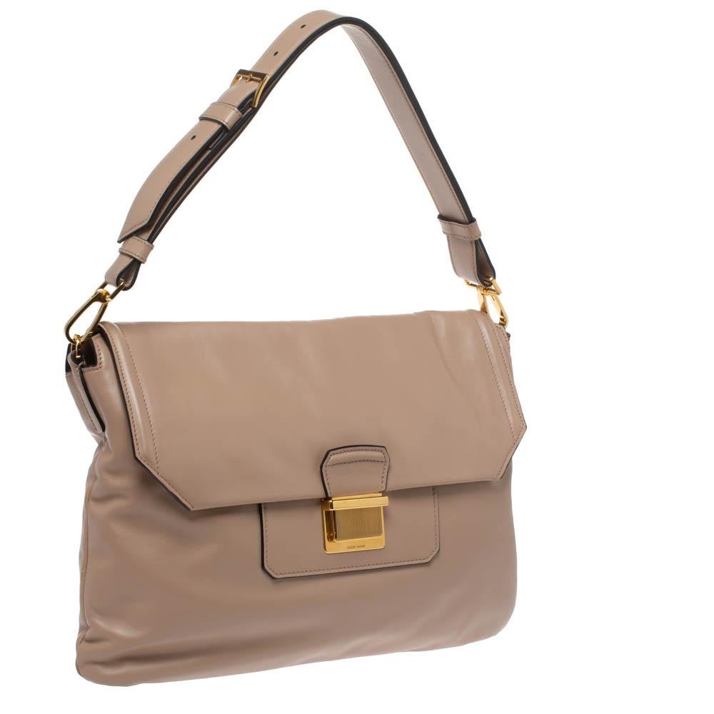 Miu Miu Beige Vitello Soft Leather Flap Shoulder Bag 1