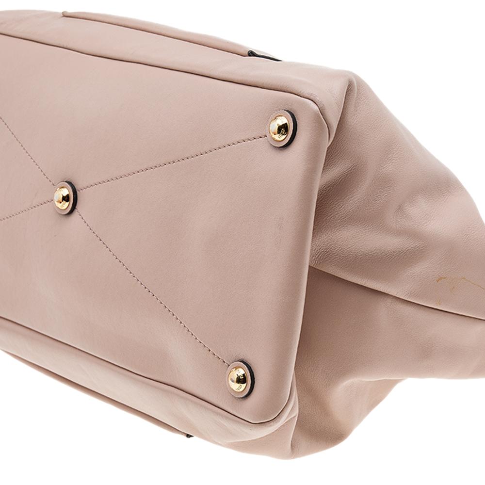 Women's Miu Miu Beige Vitello Soft Leather Front Pocket Tote