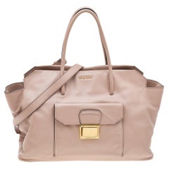 Miu Miu Beige Vitello Soft Leather Front Pocket Tote