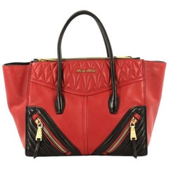 Miu Miu Biker Convertible Tote Leather Medium