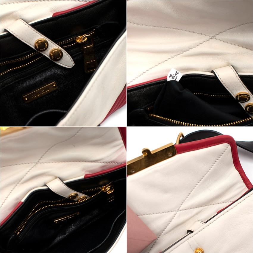 Miu Miu Biker Red & Black Quilted Leather Shoulder Bag For Sale 5