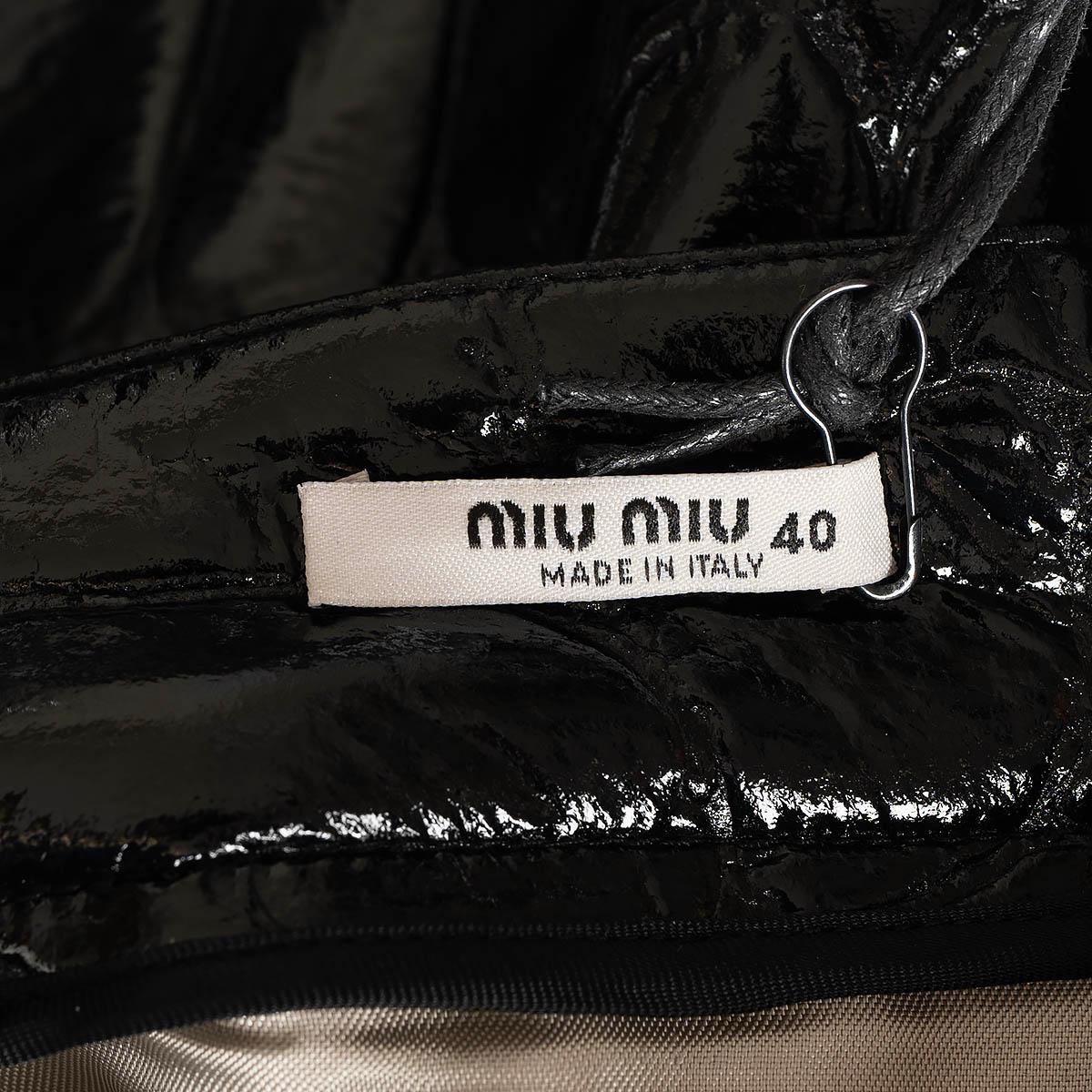 MIU MIU black 2015 FAUX CROC MINI Skirt 40 S 3