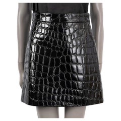 MIU MIU black 2015 FAUX CROC MINI Skirt 40 S