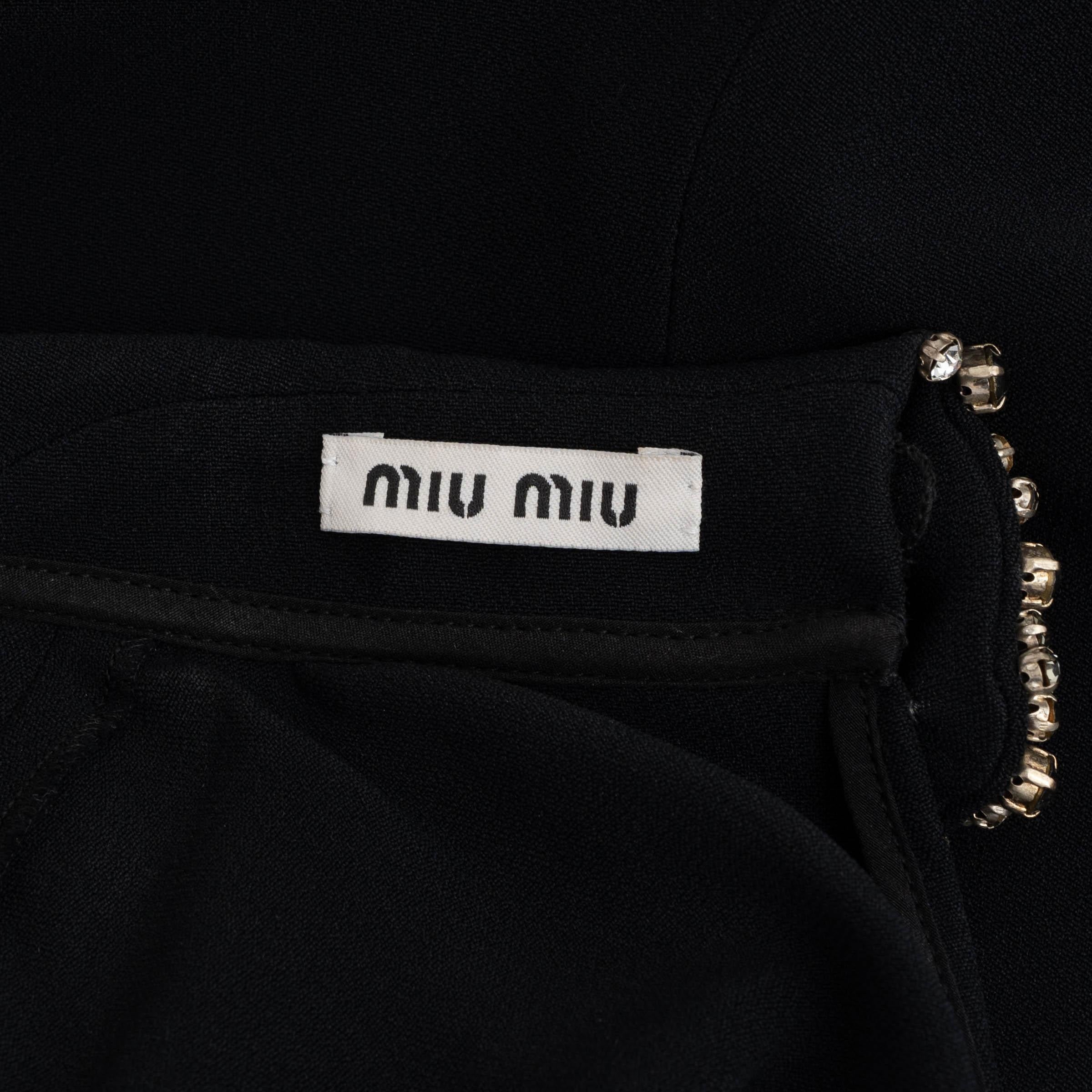 MIU MIU noir acétate 2013 CRYSTAL TRIM SLEEVELESS Blouse Shirt 38 XS en vente 1