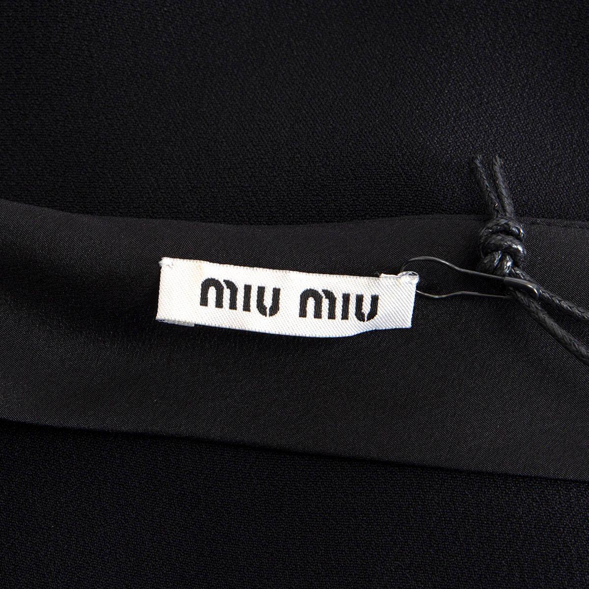 Black MIU MIU black acetate HIGH LOW Sleeveless Tank Top Shirt 42 M