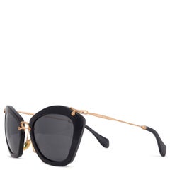 MIU MIU black acetate SMU 10N Cat-Eye Sunglasses