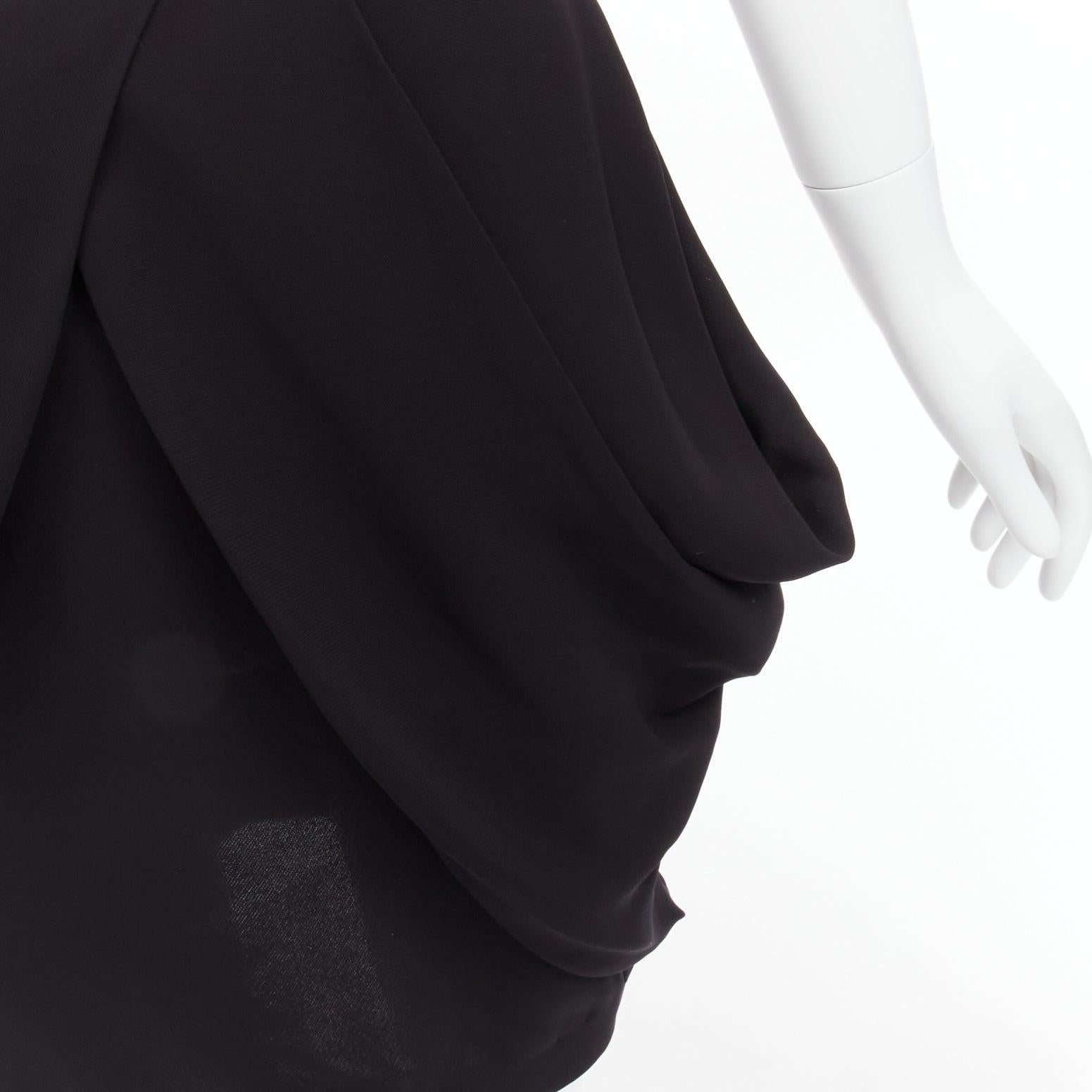 MIU MIU black asymmetric draped high waisted mini tulip skirt IT38 XS
Reference: VACN/A00040
Brand: Miu Miu
Designer: Miuccia Prada
Material: Feels like silk
Color: Black
Pattern: Solid
Closure: Zip
Lining: Black Fabric
Extra Details: Back zip