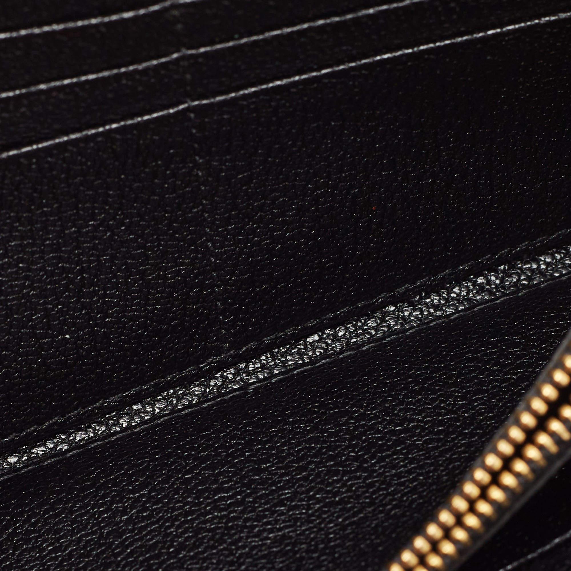Miu Miu Black/Beige Leather Bow Flap Continental Wallet 7