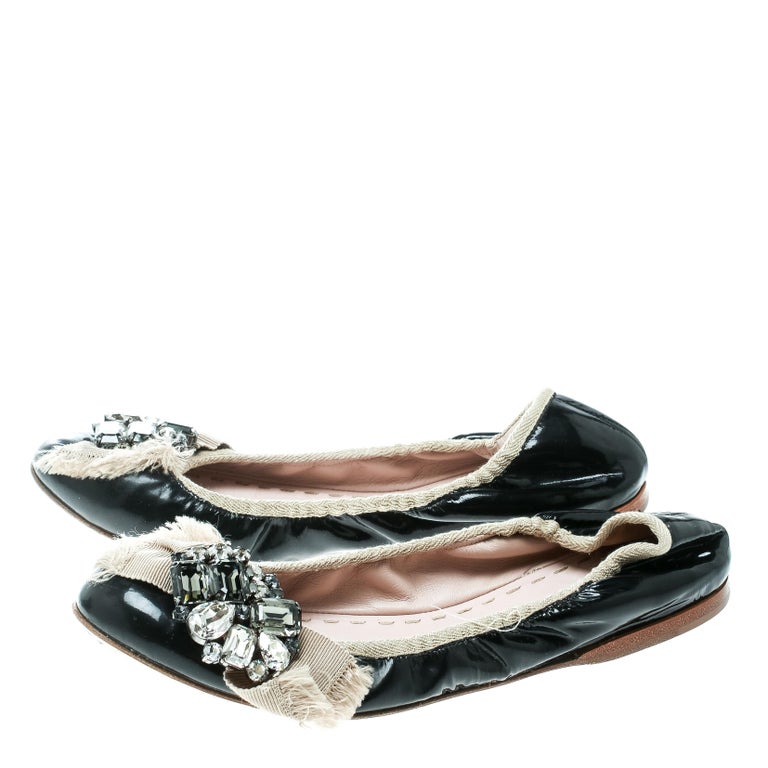 miu miu leather ballet flats