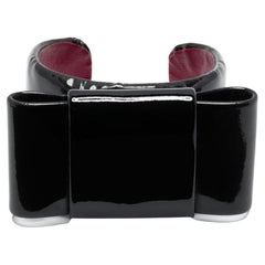 Miu Miu Black Bow-Detail Leather Bracelet