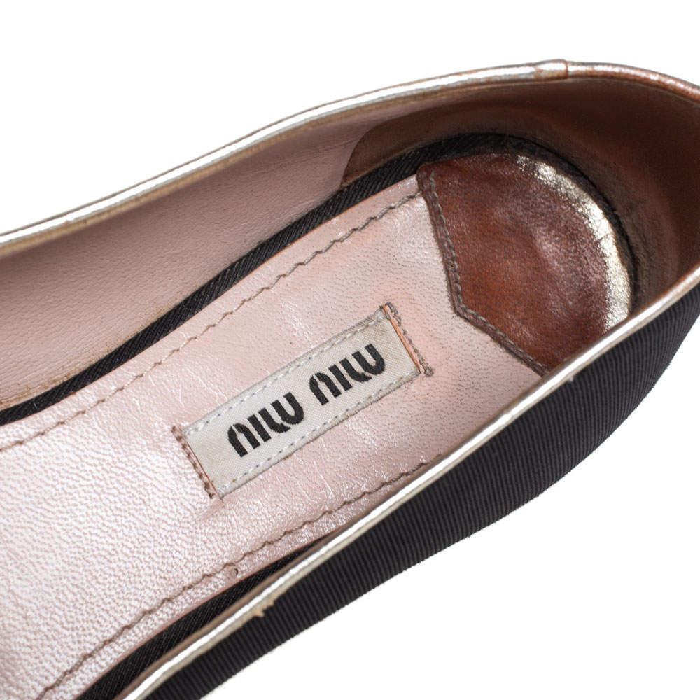 Miu Miu Black Canvas Embroidered Crystal Embellished Smoking Slippers Size 36 3