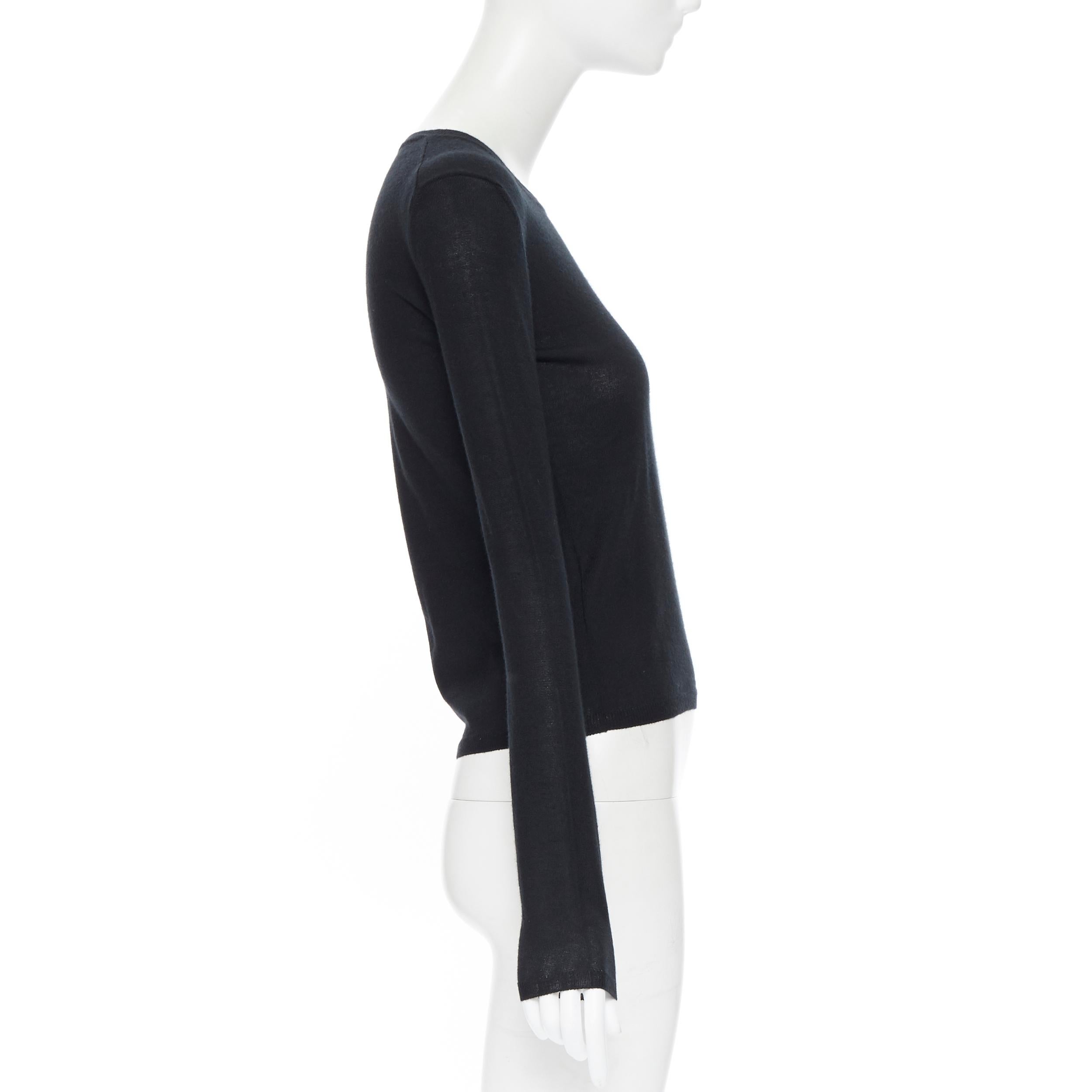 MIU MIU black cashmere silk long sleeve sweater IT38 XS In Excellent Condition In Hong Kong, NT