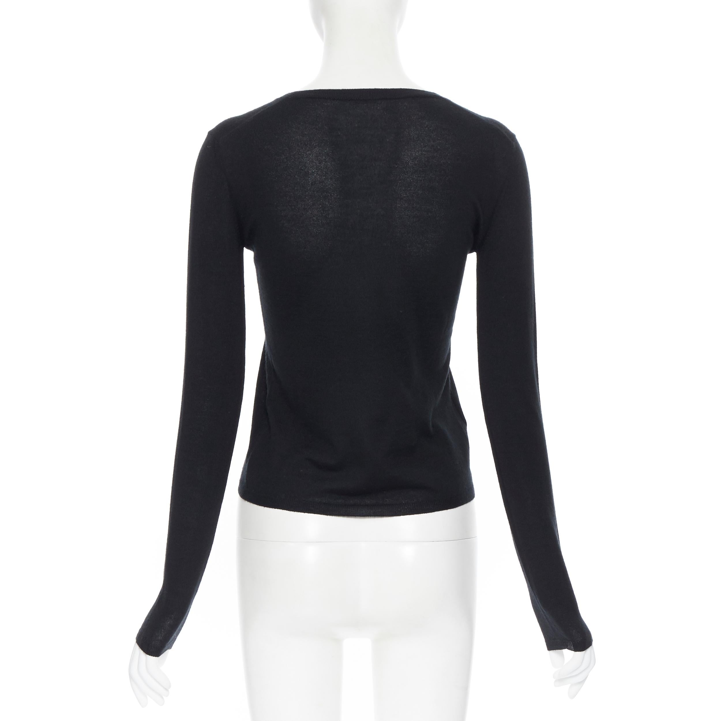 Women's MIU MIU black cashmere silk long sleeve sweater IT38 XS