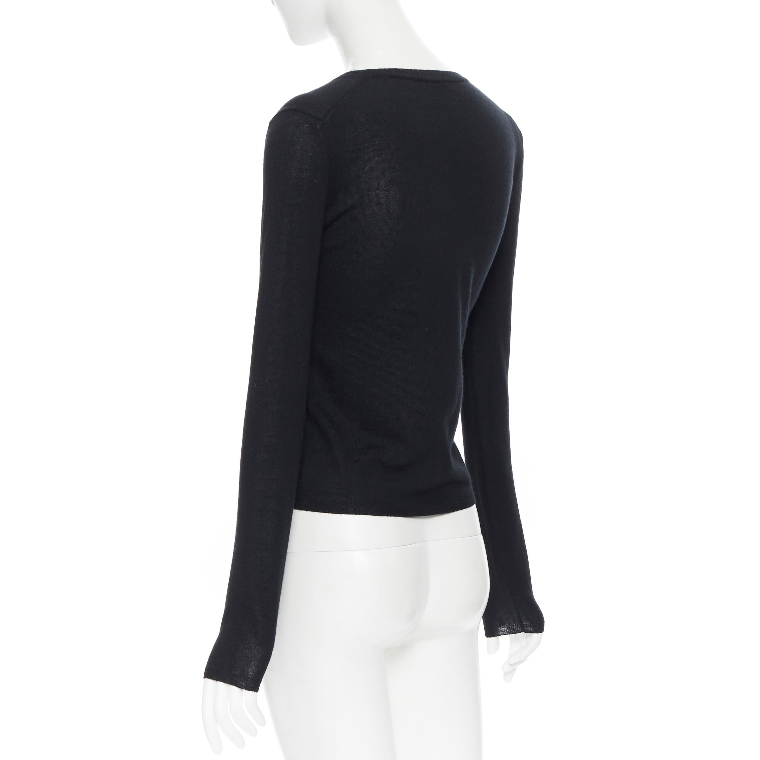 MIU MIU black cashmere silk long sleeve sweater IT38 XS 1