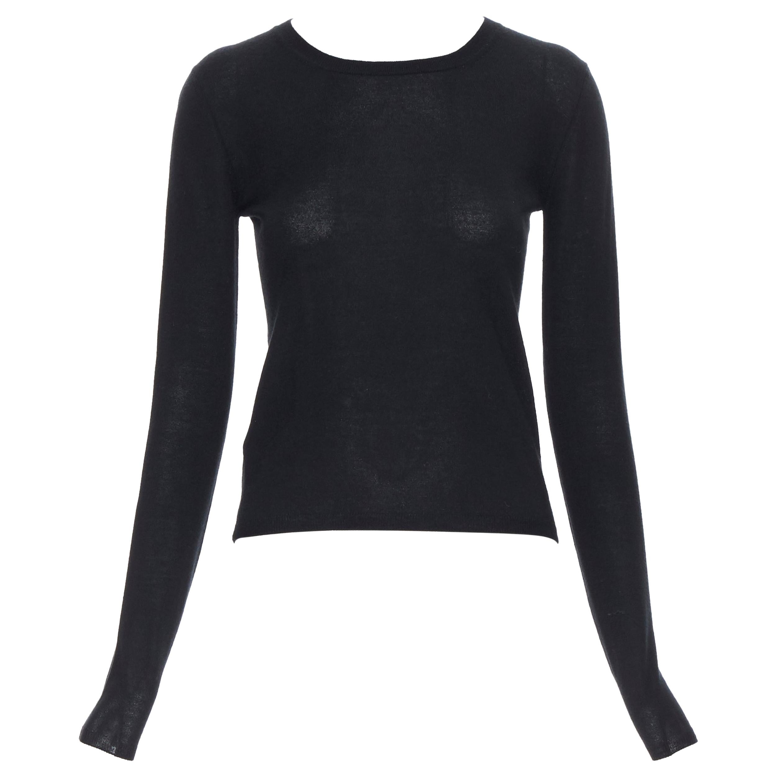 MIU MIU black cashmere silk long sleeve sweater IT38 XS