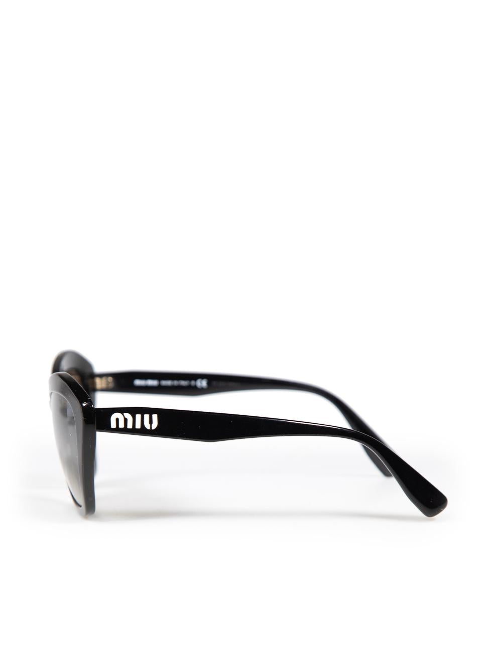 Women's Miu Miu Black Cat Eye Tinted Logo Sunglasses