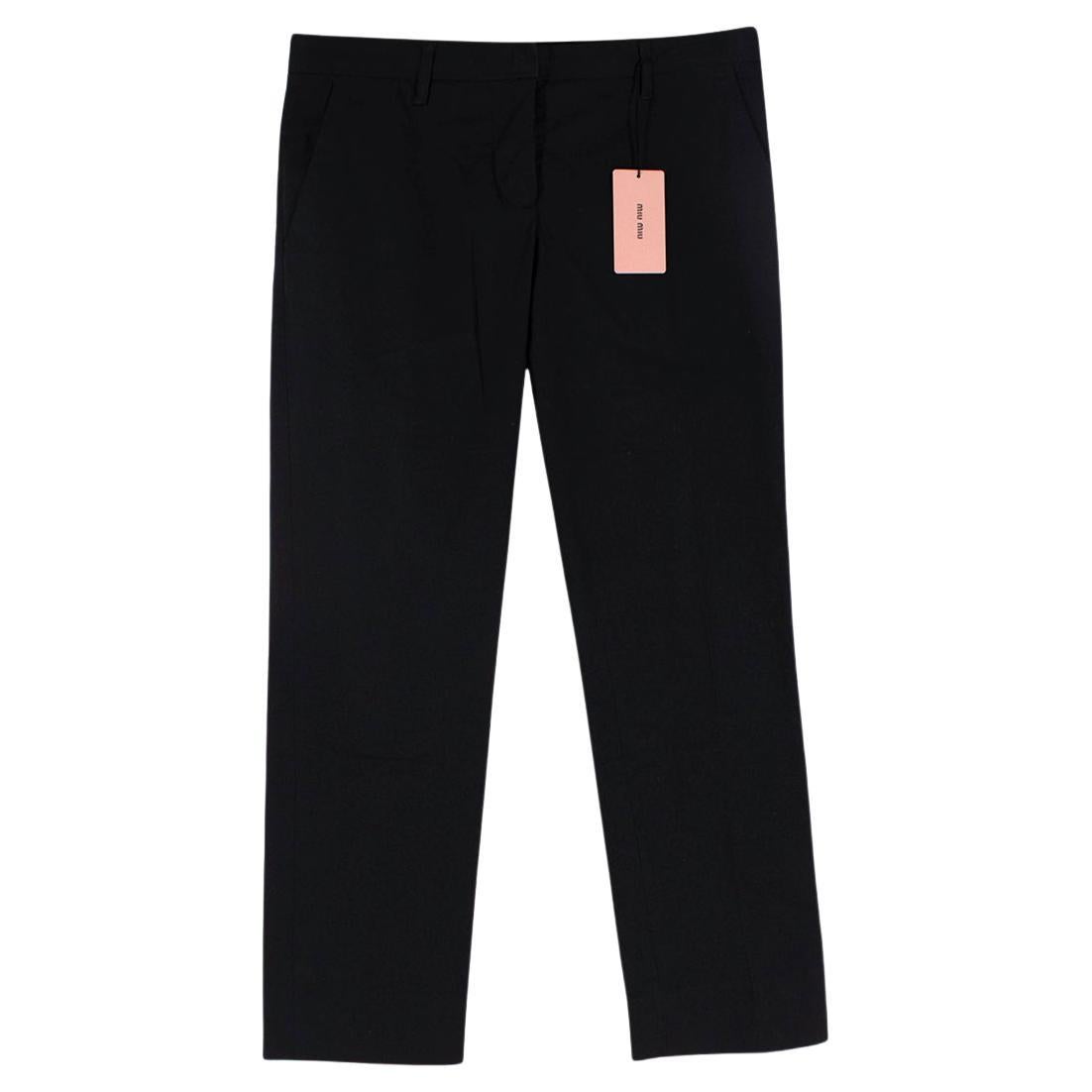 Black cotton tailored pants