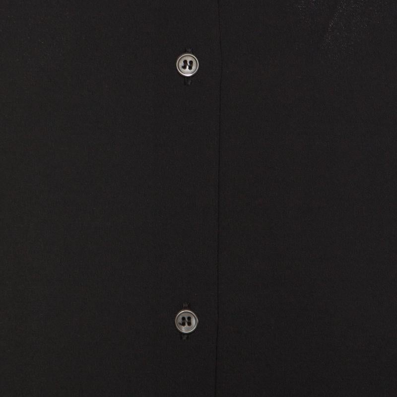 Miu Miu Black Crepe Buttoned Back Detail Top M 2