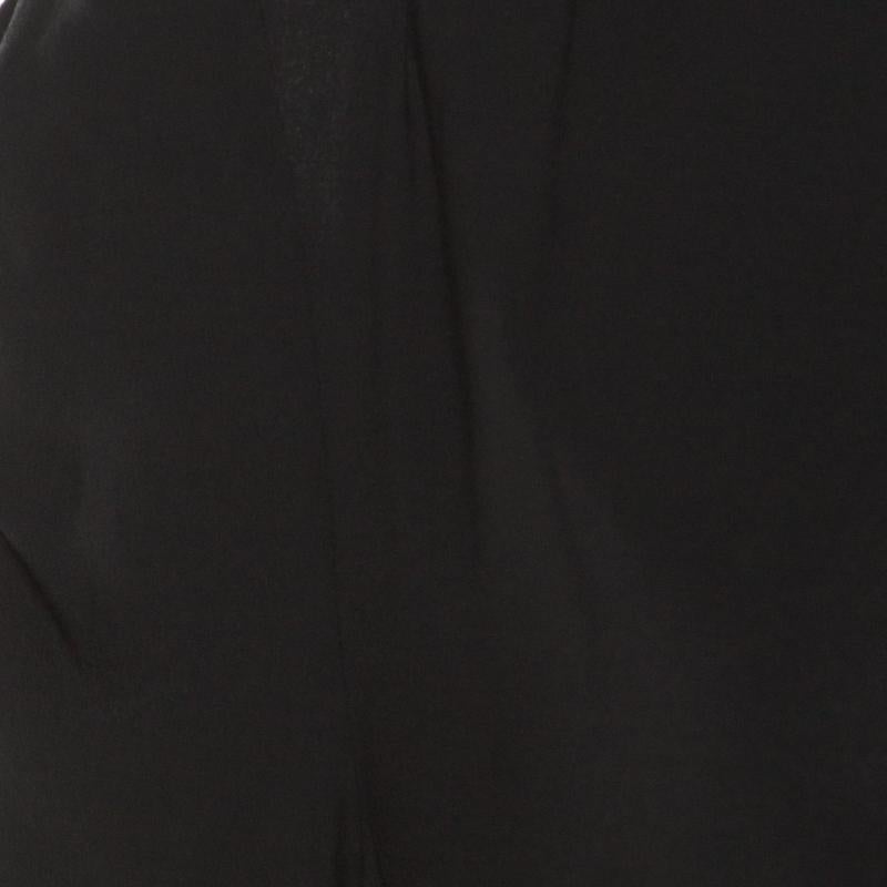Miu Miu Black Crepe Buttoned Back Detail Top M 3