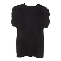 Miu Miu Black Crepe Buttoned Back Detail Top M