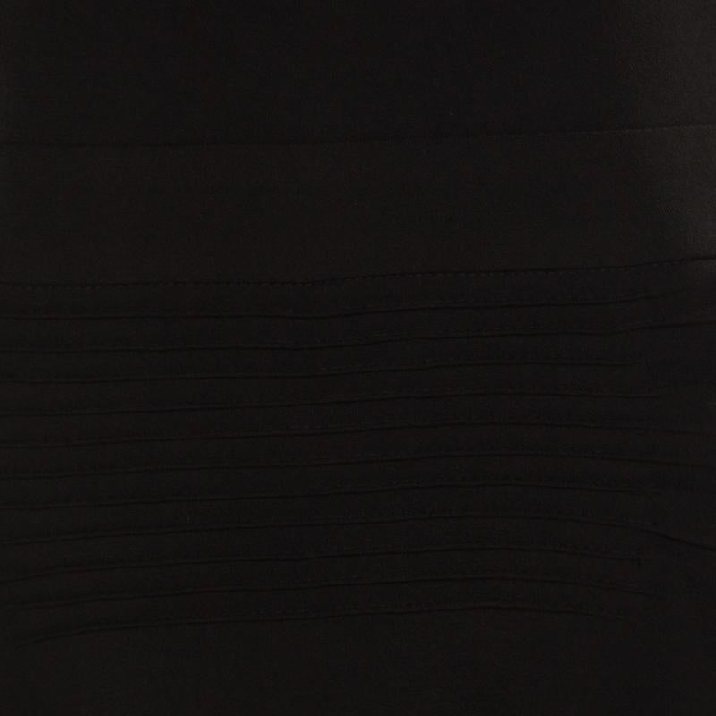 Miu Miu Black Crepe Embellished Collar Detail Long Sleeve Dress S 1