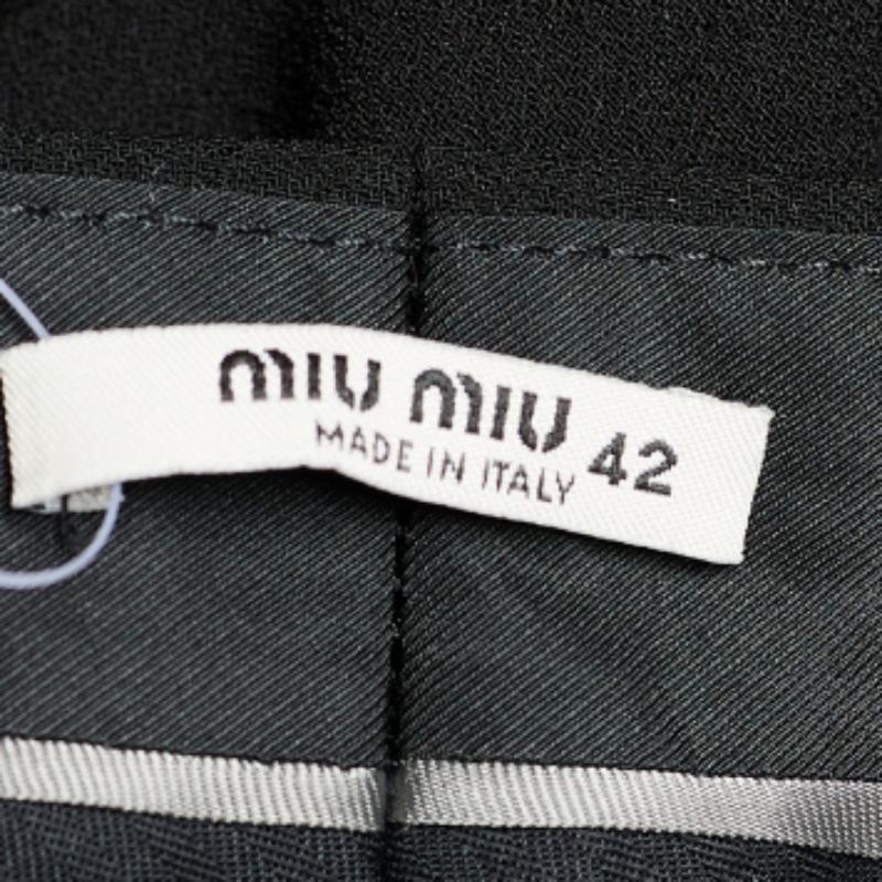 Miu Miu Black Crepe Tapered Trousers M For Sale 1