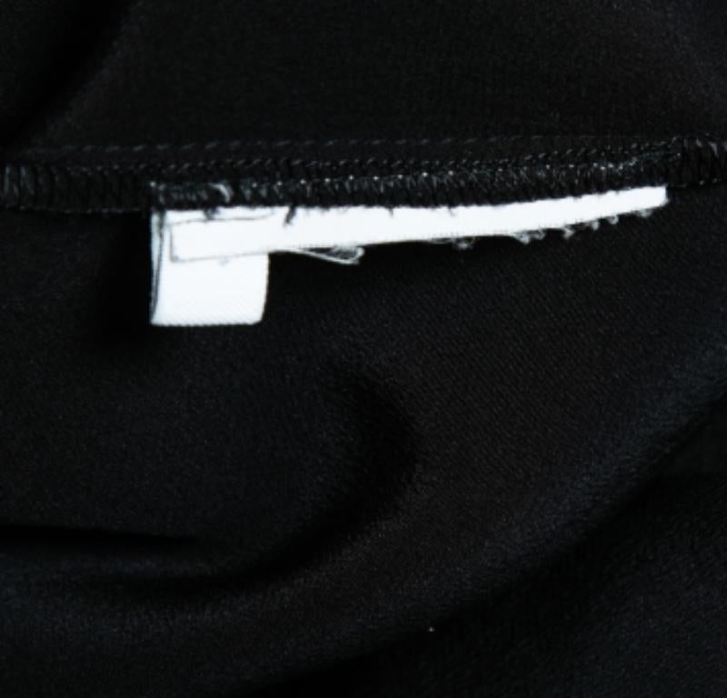 Miu Miu Schwarzer Krepp-Krawattenausschnitt Gerafftes Kurzes Kleid XS Damen im Angebot