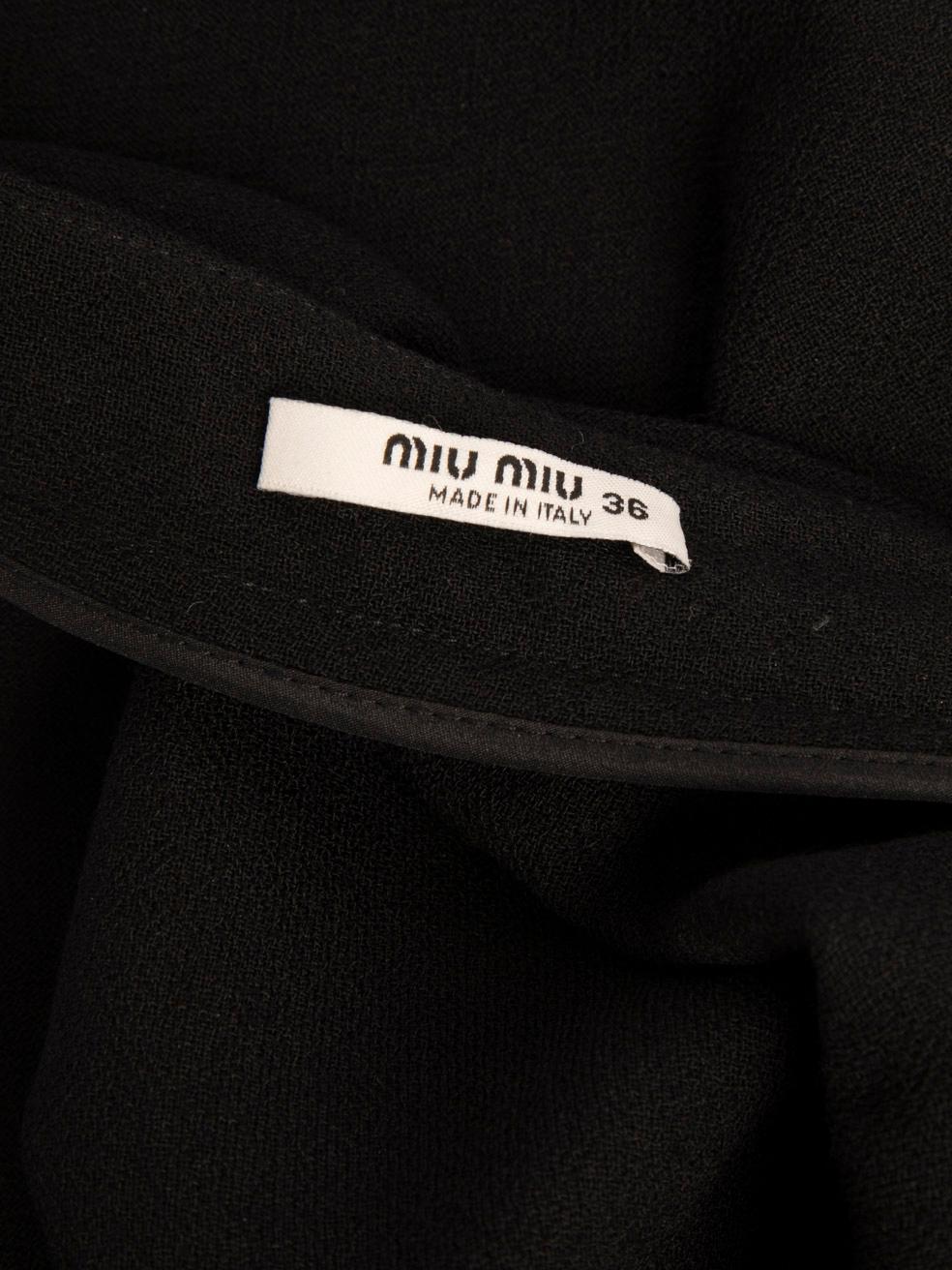 Miu Miu Black Crystal Embellished Skater Skirt Size XXS For Sale 1