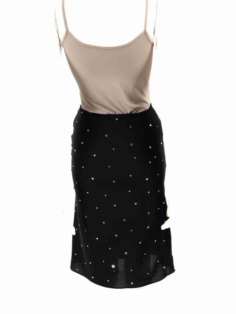 Miu Miu Black Crystal Embellished Skirt Size XS In Excellent Condition For Sale In London, GB