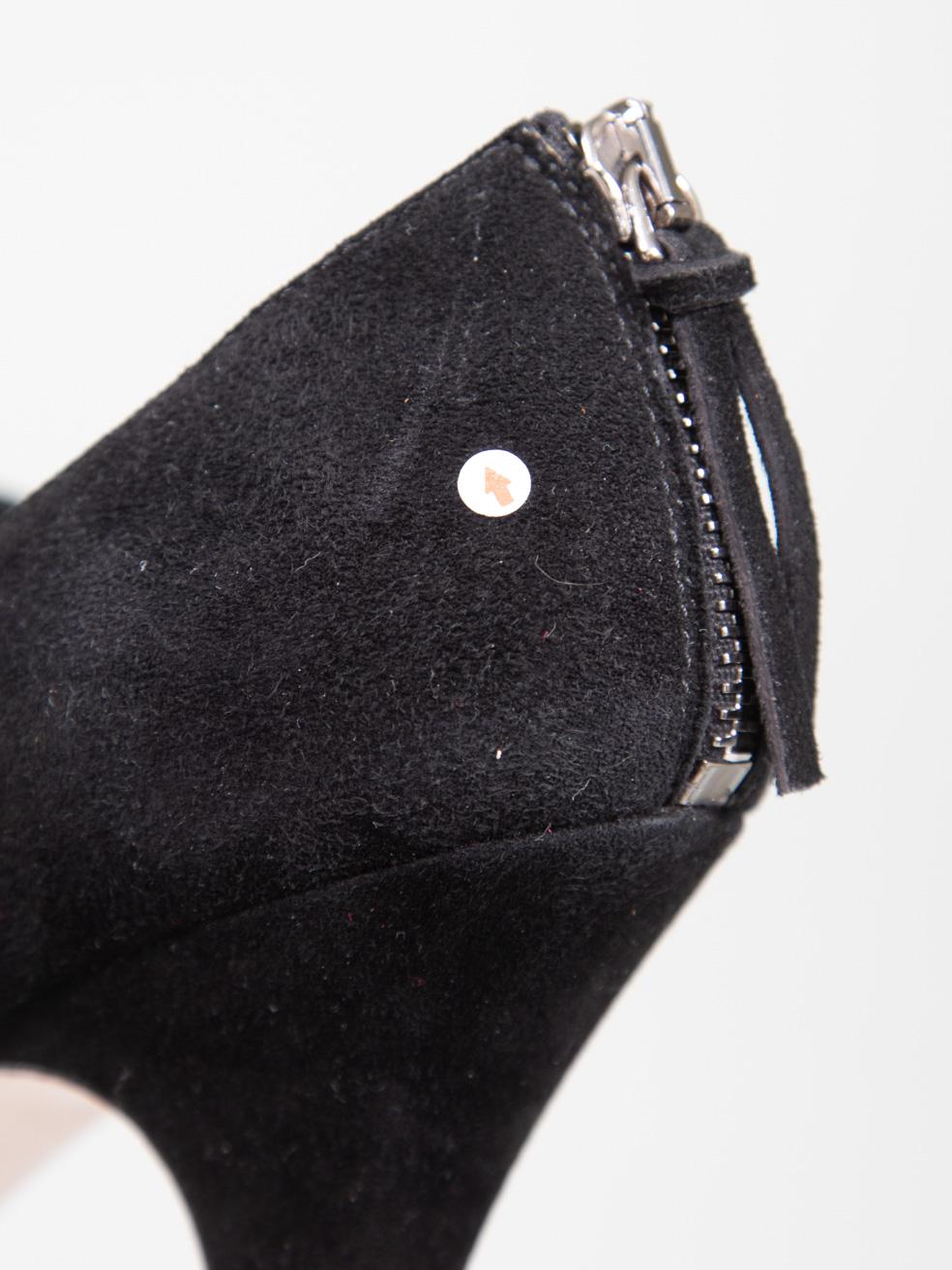 Miu Miu Black Cut Out Suede Heels Size IT 38.5 For Sale 6