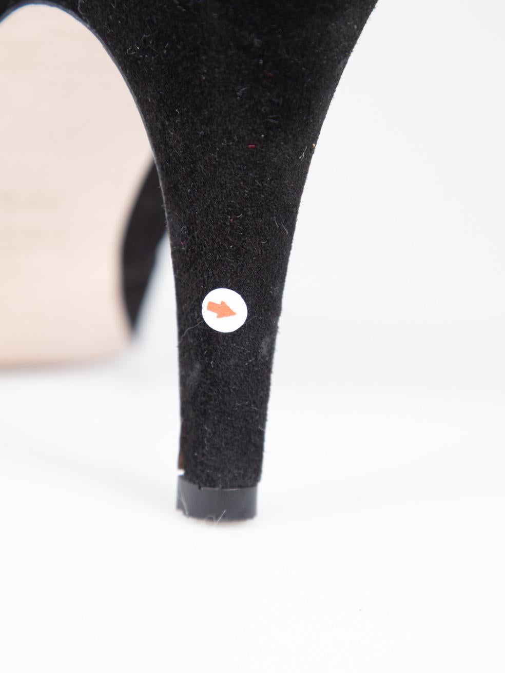 Miu Miu Black Cut Out Suede Heels Size IT 38.5 For Sale 3
