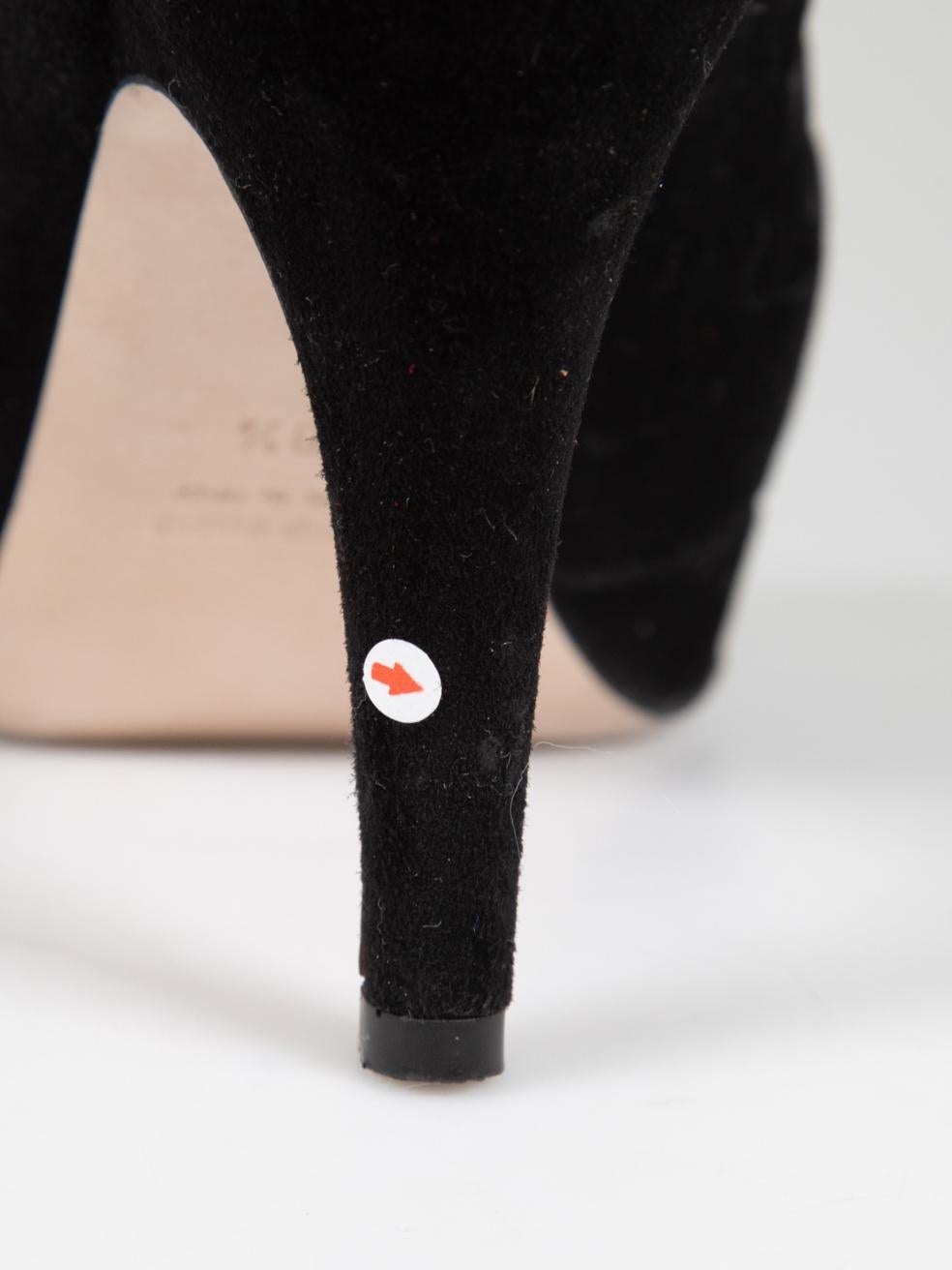 Miu Miu Black Cut Out Suede Heels Size IT 38.5 For Sale 4