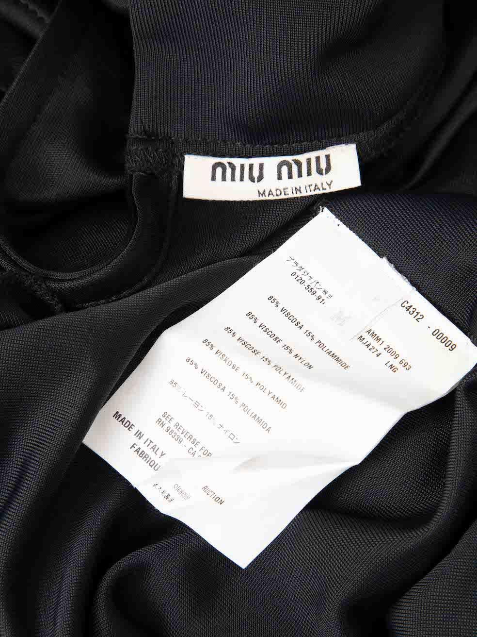Miu Miu Black Drape Detail Mini Dress Size M For Sale 1
