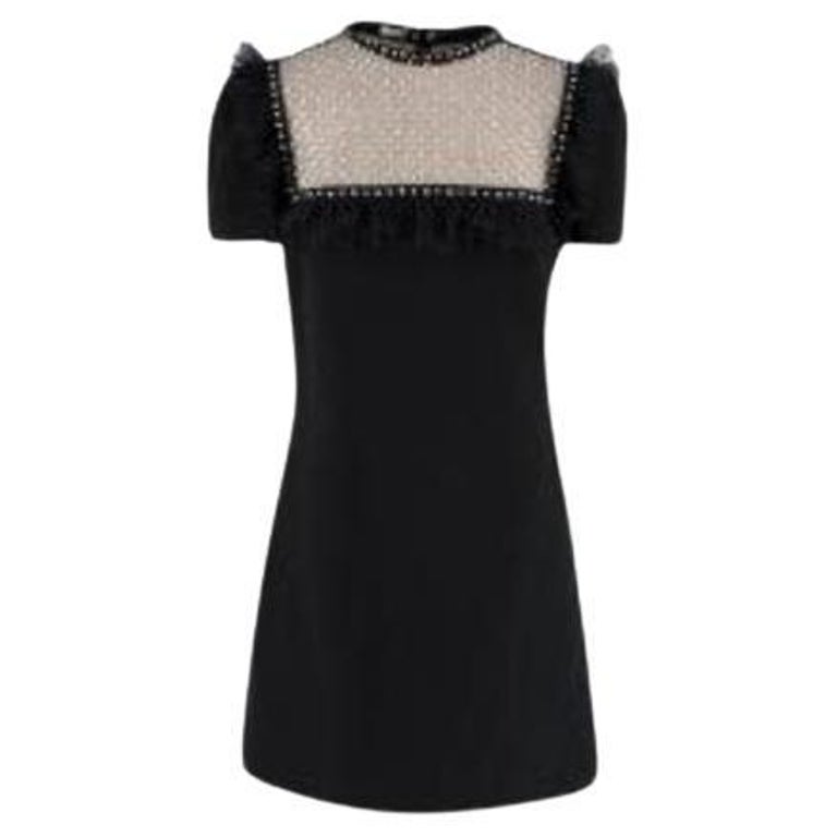 chinese dress ladies Miu Miu little black dress with bow tie and lace back  Velvet Archive