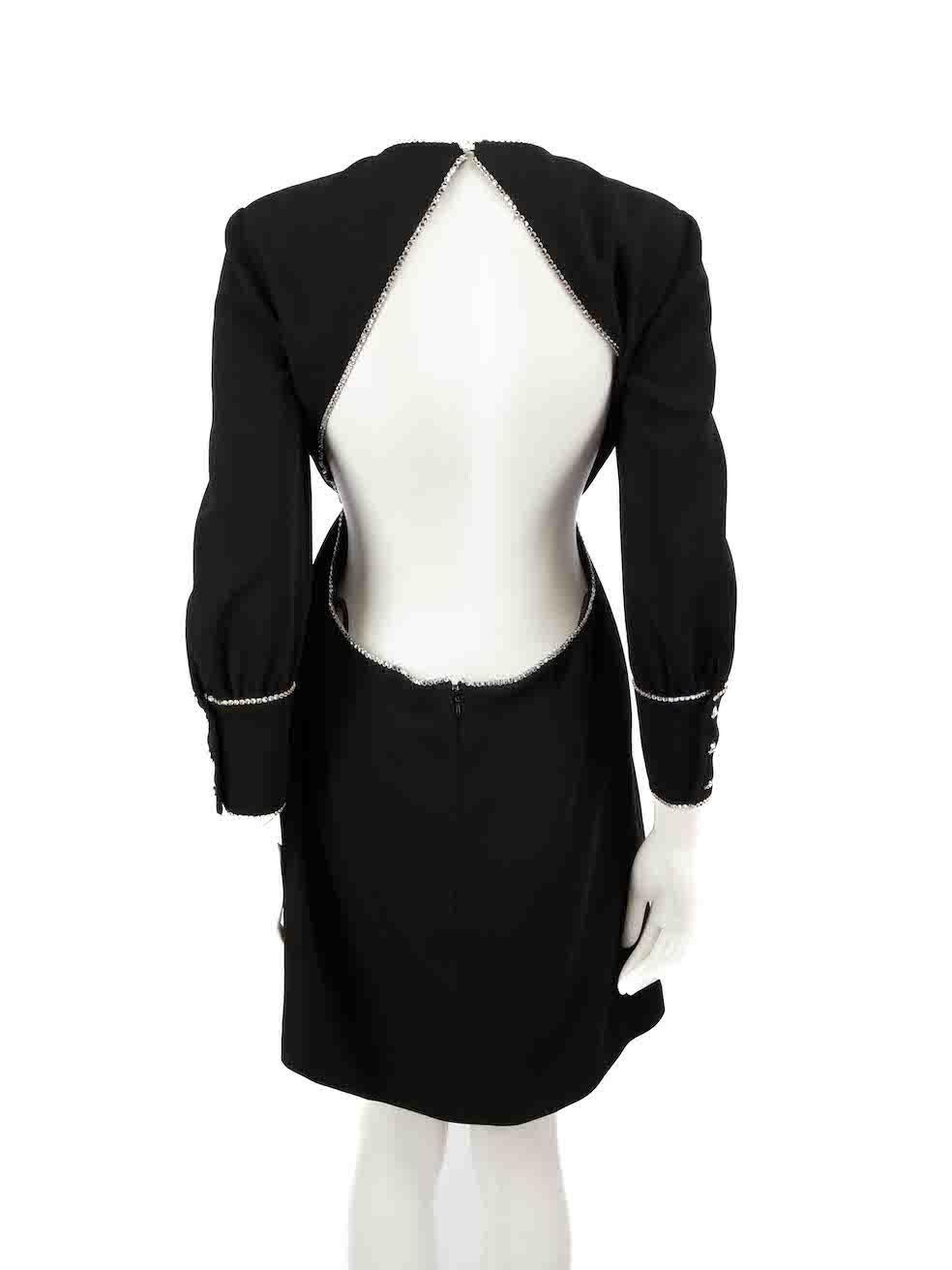 Miu Miu Black Embellished Open Back Dress Size L In Excellent Condition For Sale In London, GB