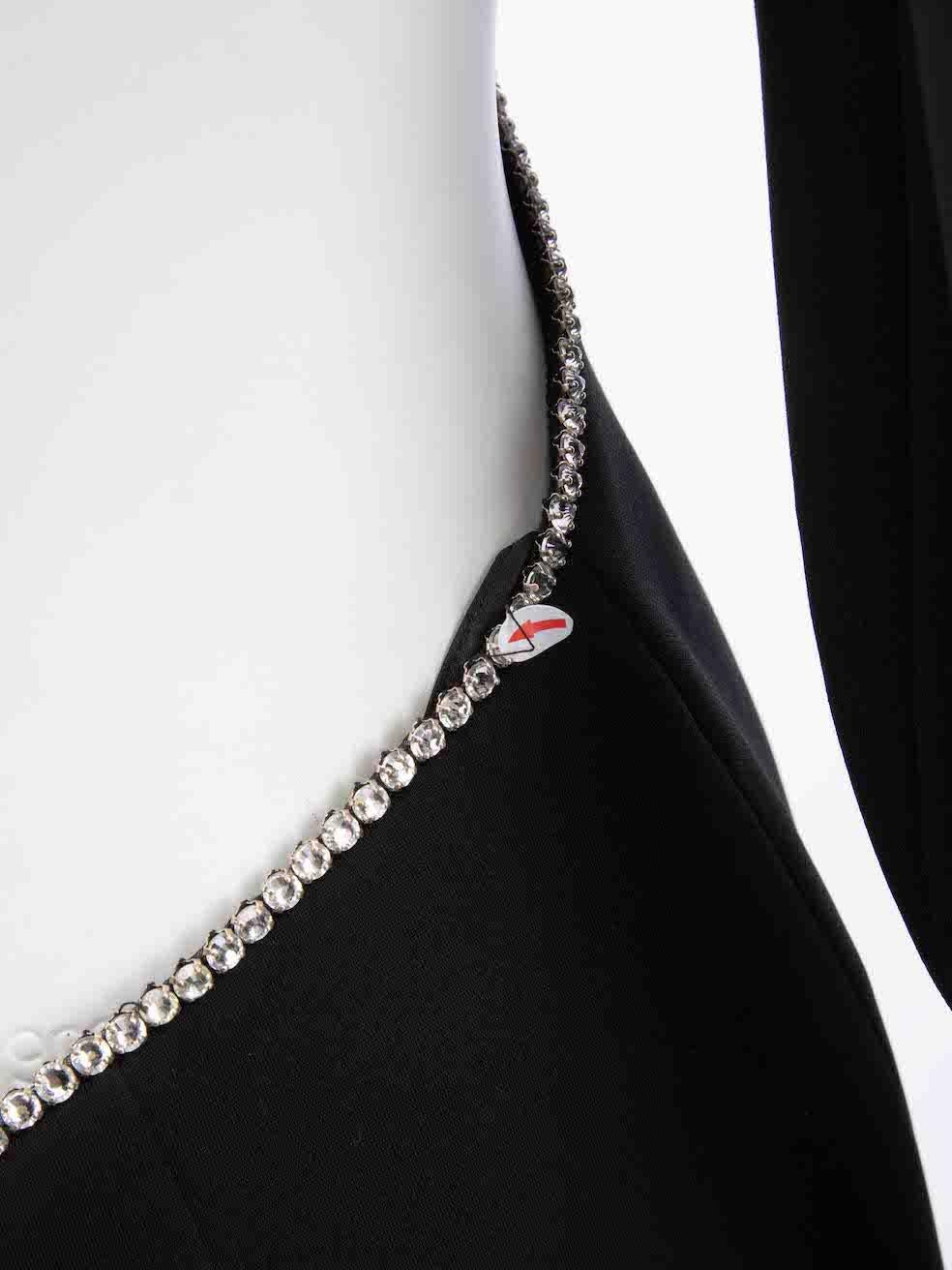 Women's Miu Miu Black Embellished Open Back Dress Size L For Sale