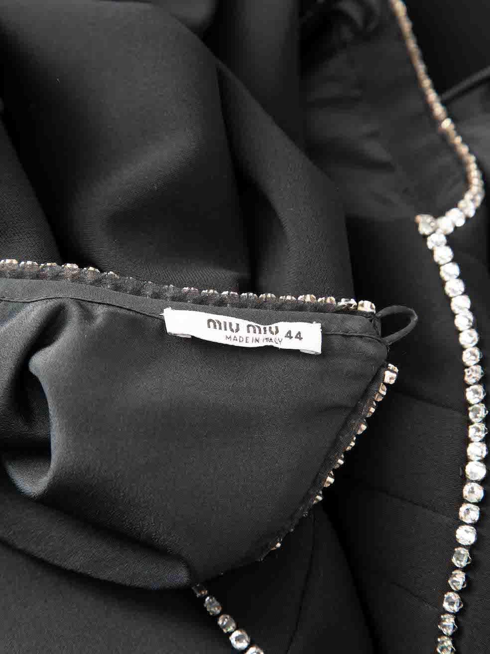 Miu Miu Black Embellished Open Back Dress Size L For Sale 4