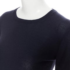 MIU MIU black fine wool knit long sleeve pullover sweater top S