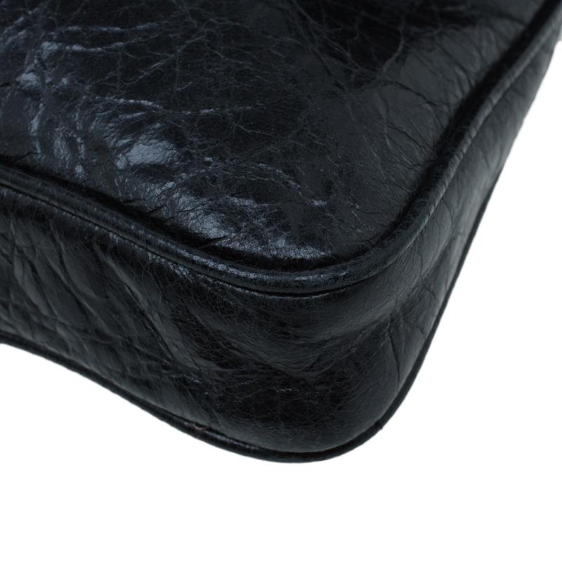 Miu Miu Black Glazed Distressed Leather Oversized Clutch 6
