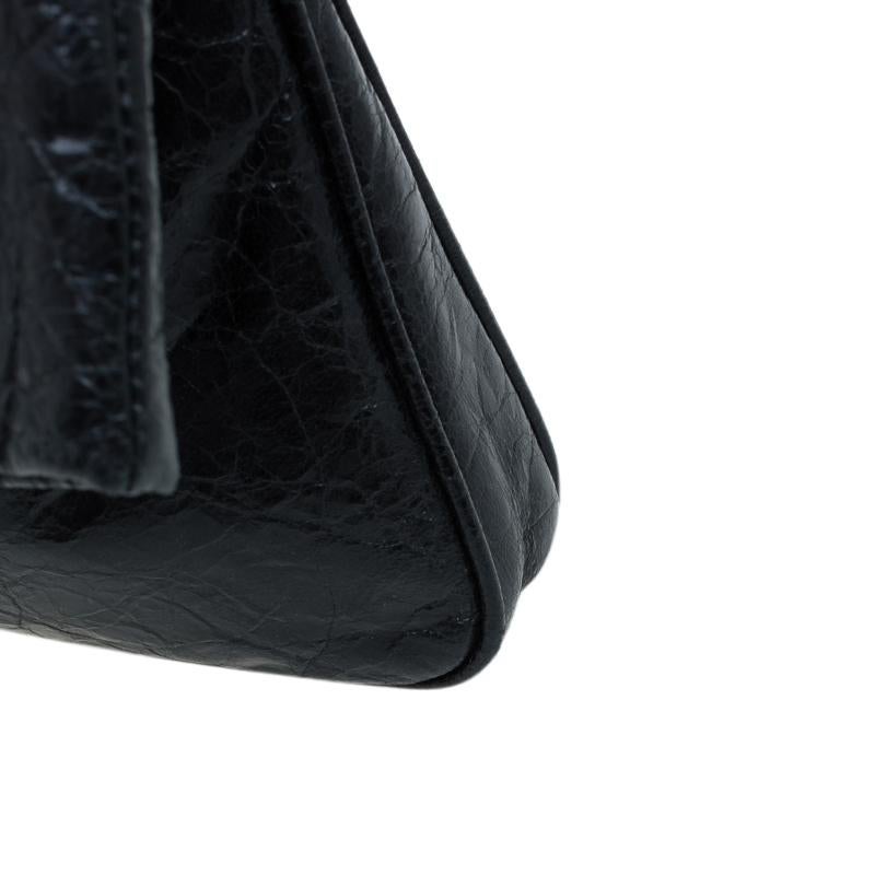 Miu Miu Black Glazed Distressed Leather Oversized Clutch 4
