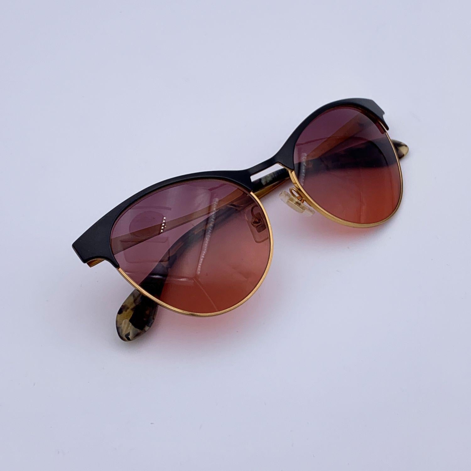 Miu Miu Black Gold Cat Eye SMU 50 Sunglasses 54/18 140mm 1