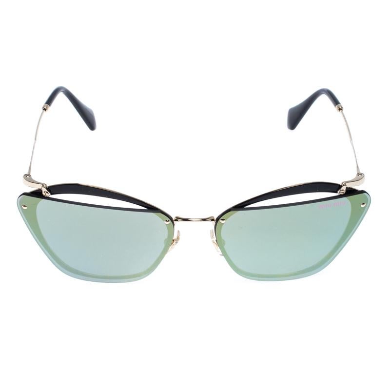Miu Miu Black/Gold Mirror SMU 54T Frame Sunglasses 1