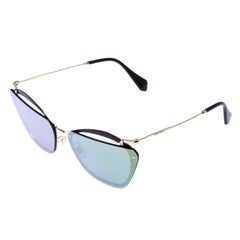 Miu Miu Black/Gold Mirror SMU 54T Frame Sunglasses