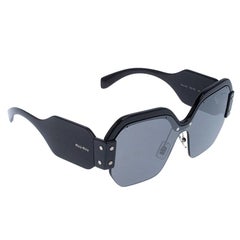 Miu Miu Black/Grey SMU09S Oversized Square Sorbet Sunglasses