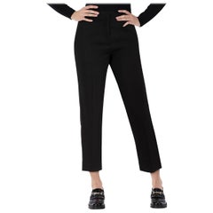 Miu Miu Black High Rise Cropped Slim Fit Trousers Size XXS