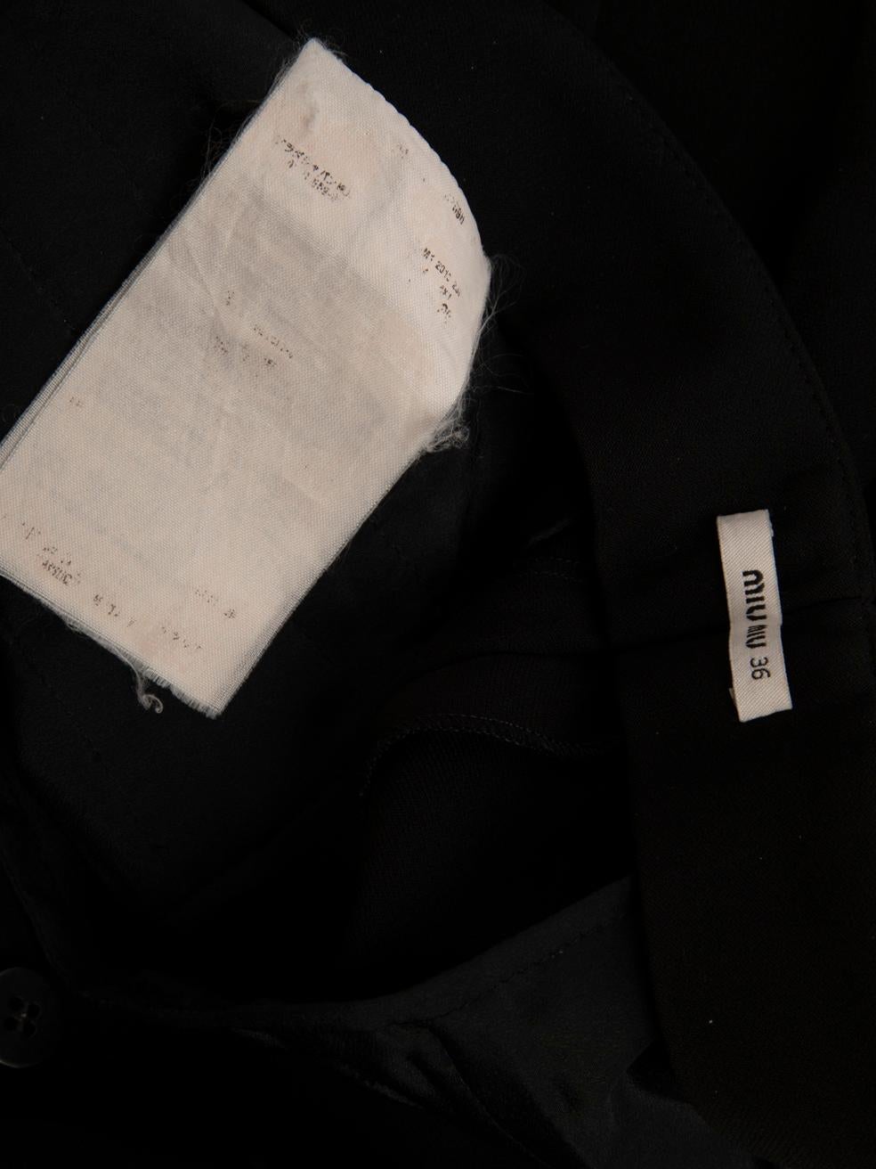 Miu Miu Pantalón recto de tiro alto negro Talla XXS en Excelente estado para la venta en London, GB